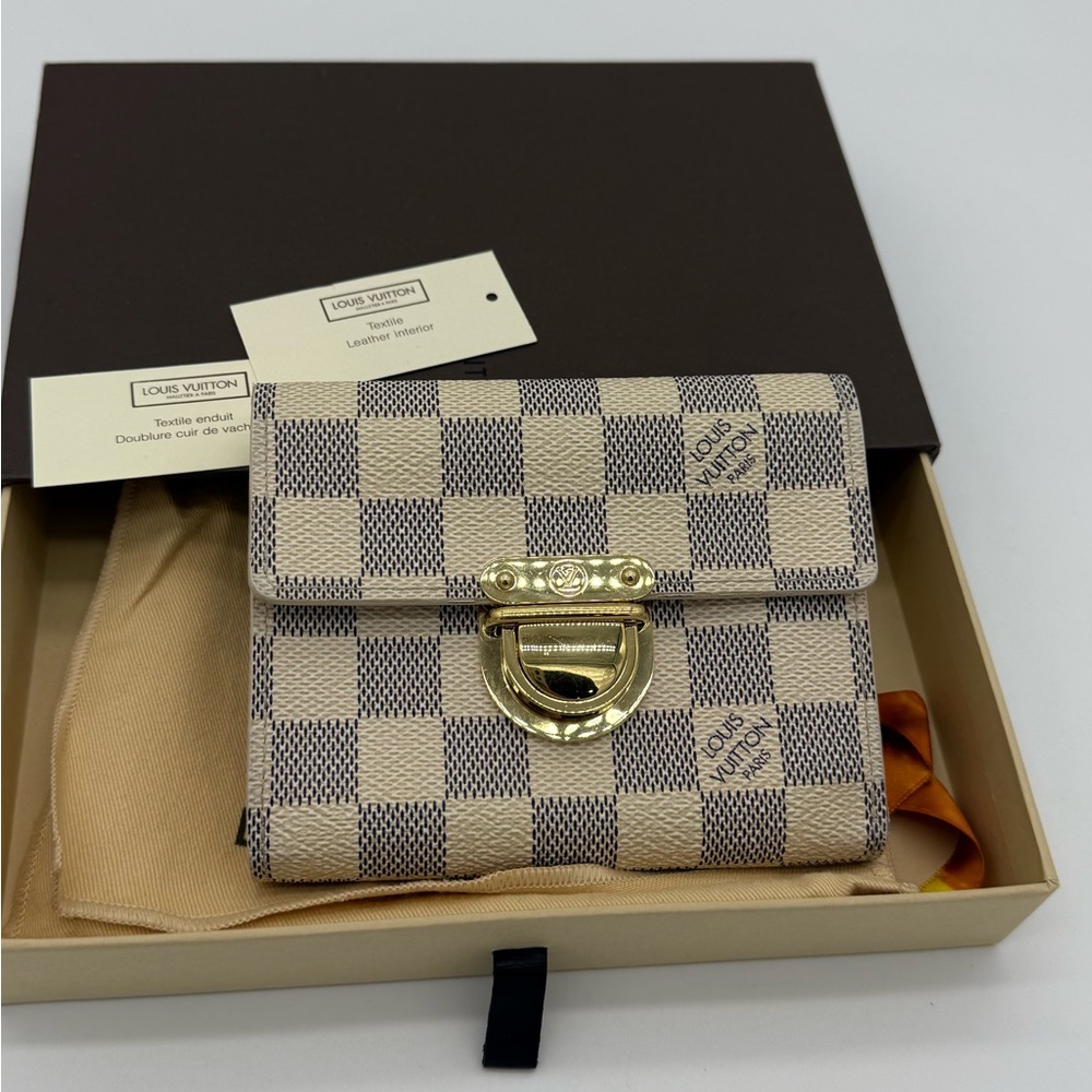 Authentic Louis Vuitton Damier Azure compact wallet